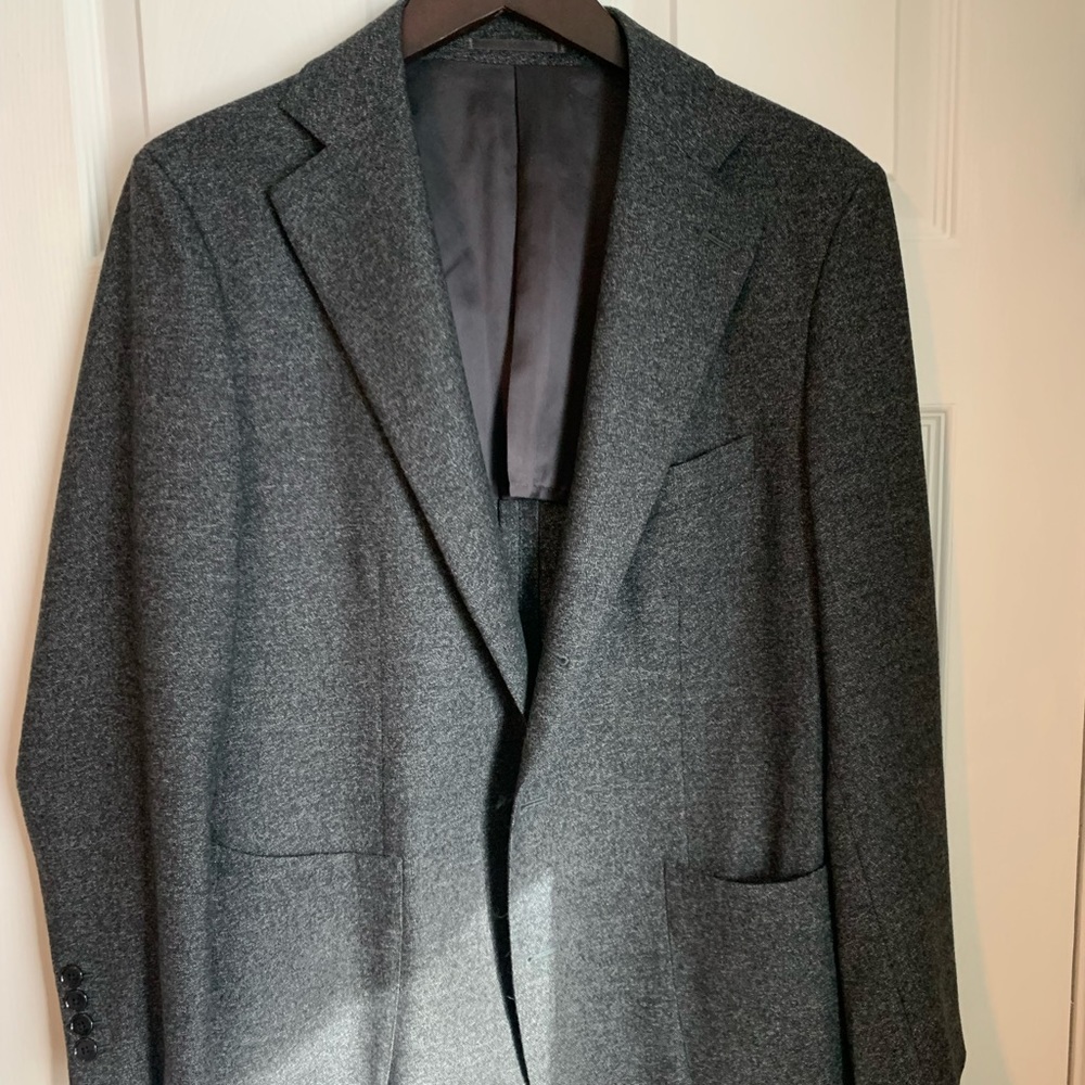 Loro Piana Motoluxe unstructured grey tweed Blazer